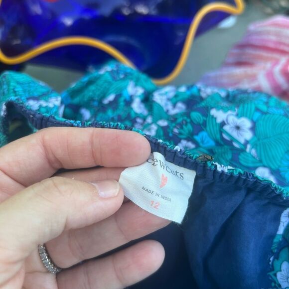 J Crew Crewcuts Girls' printed cotton poplin dress in emerald forest floral SZ12 - Picture 5 of 5